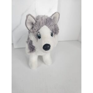 Douglas Cuddle Toys Husky Dog Plush Grey White Stuffed Animal Standing 8 Inch